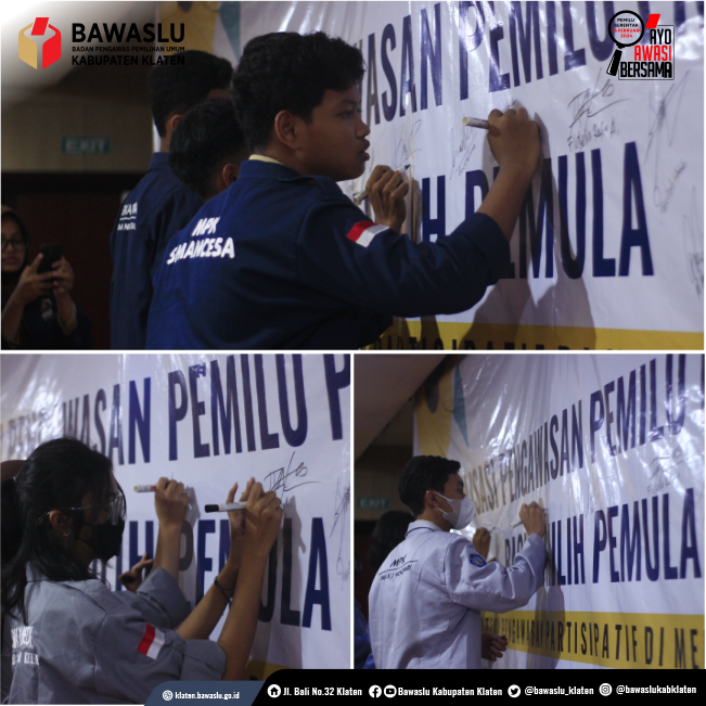 Gandeng Osis Dan MPK Awasi Pemilu Tahun 2024. Sosialisasi Pengawasan Partisipatif Bagi Pemilih Pemula