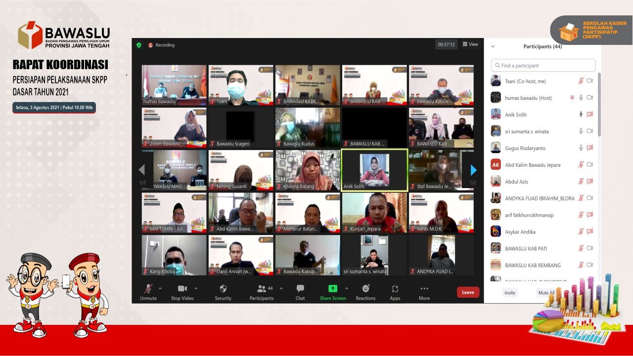 Bawaslu Jateng Rapat Persiapan SKPP Dasar "Peserta SKPP Dasar Disyaratkan Telah Vaksin"