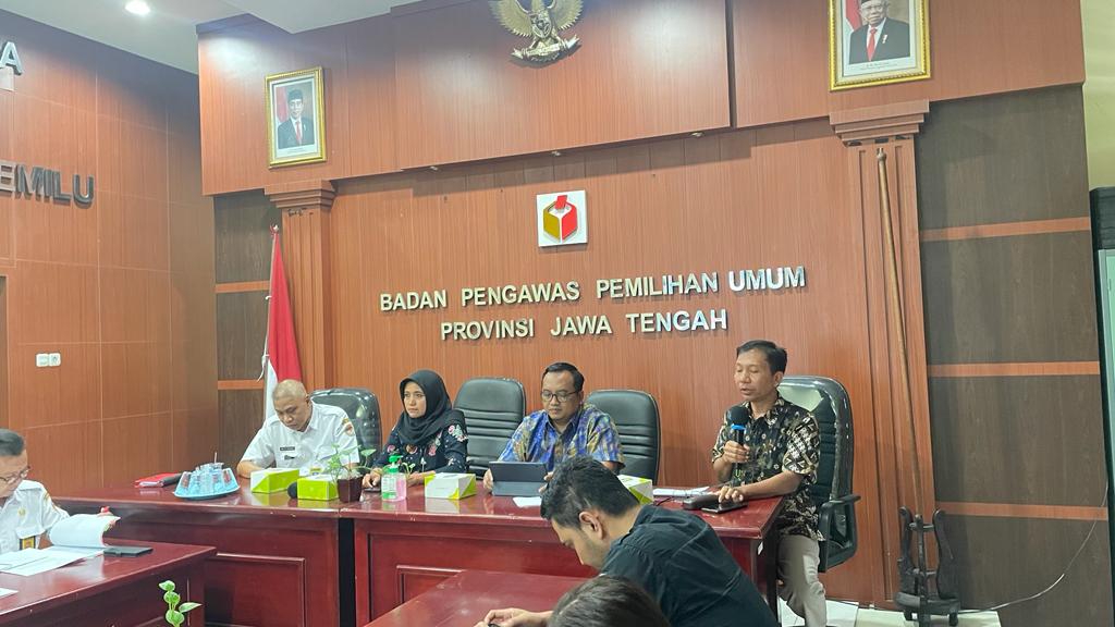 Bawaslu, KPU dan Dispermadesdukcapil Jawa Tengah Lakukan Koordinasi Persiapan Rekapitulasi Daftar Pemilih Tetap