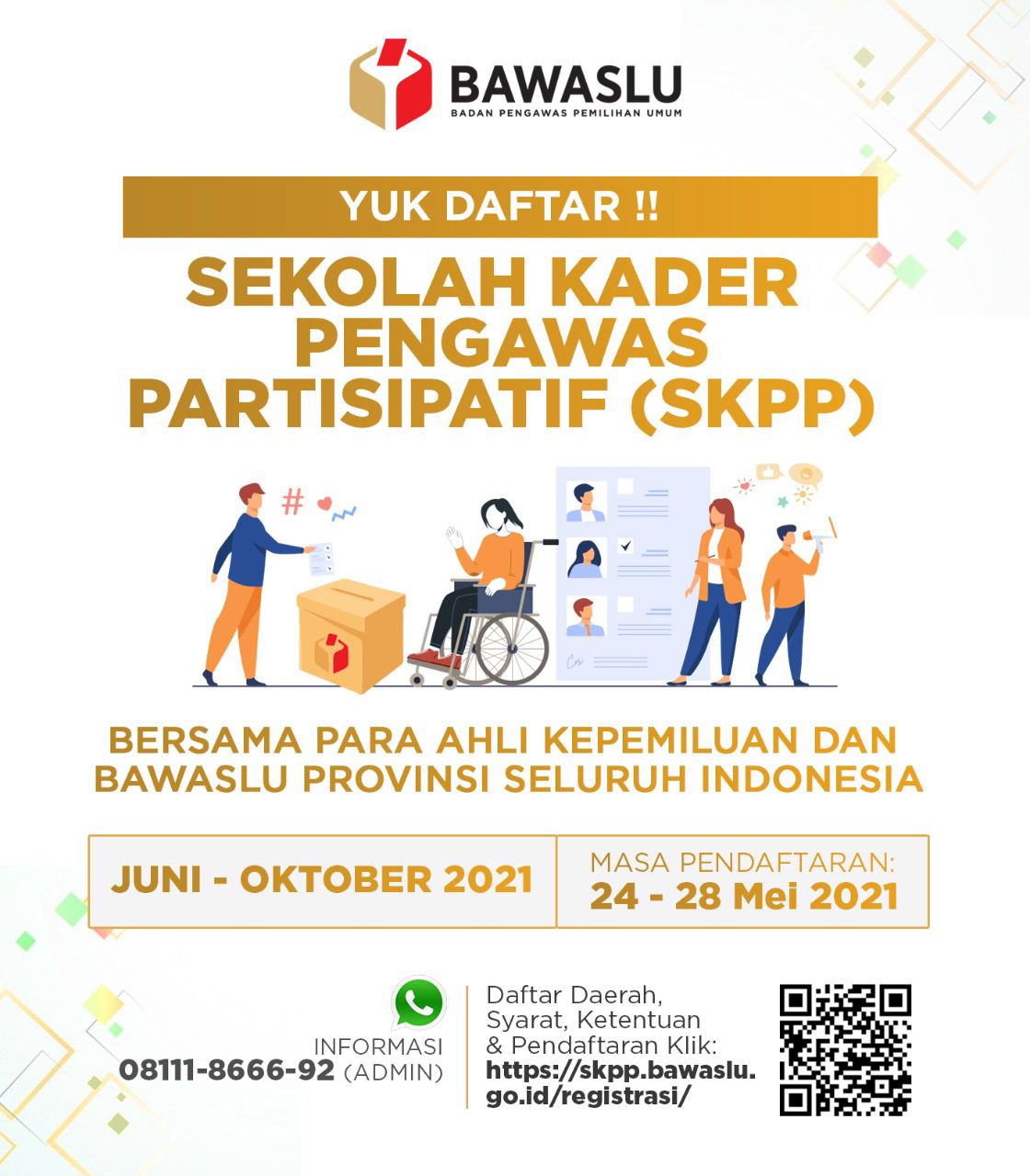 Bawaslu Buka Pendaftaran Sekolah Kader