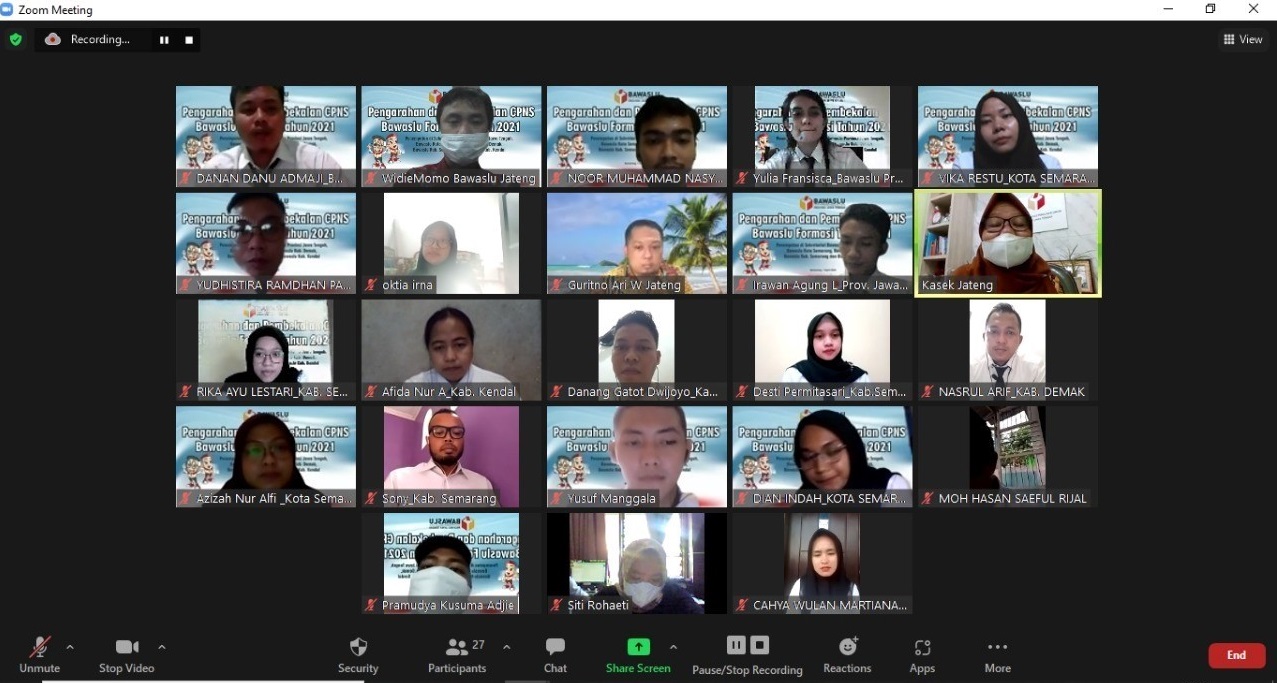 Bawaslu Jawa Tengah Beri Pengarahan 19 orang CPNS