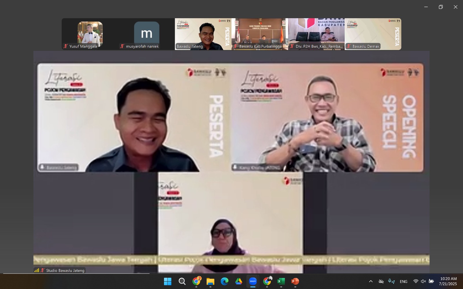 Bawaslu Provinsi Jawa Tengah gelar Literasi Pojok Pengawasan bertajuk Efektifitas Saka Adhyasta dalam Pengembangan Ekosistem Pengawas Partisipatif pada 21 Juli 2025, Kegiatan ini menjadi ajang penting untuk mengevaluasi sekaligus memperkuat peran Saka Adhyasta Pemilu sebagai bagian dari upaya membangun pengawasan pemilu yang partisipatif di seluruh wilayah Jawa Tengah.