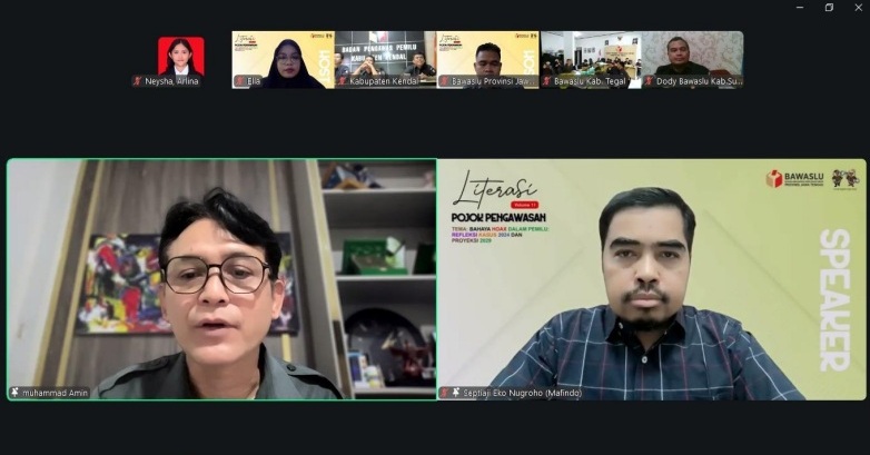 Muhammad Amin Saat Membuka Kegiatan Pojok Pengawasan Secara Daring