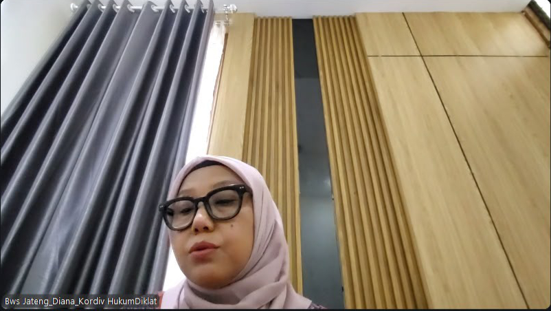 Diana Arianti memaparkan sejumlah perkara hukum yang dihadapi jajaran Bawaslu kabupaten/kota di Jawa Tengah pasca penyelenggaraan Pemilu dan Pilkada
