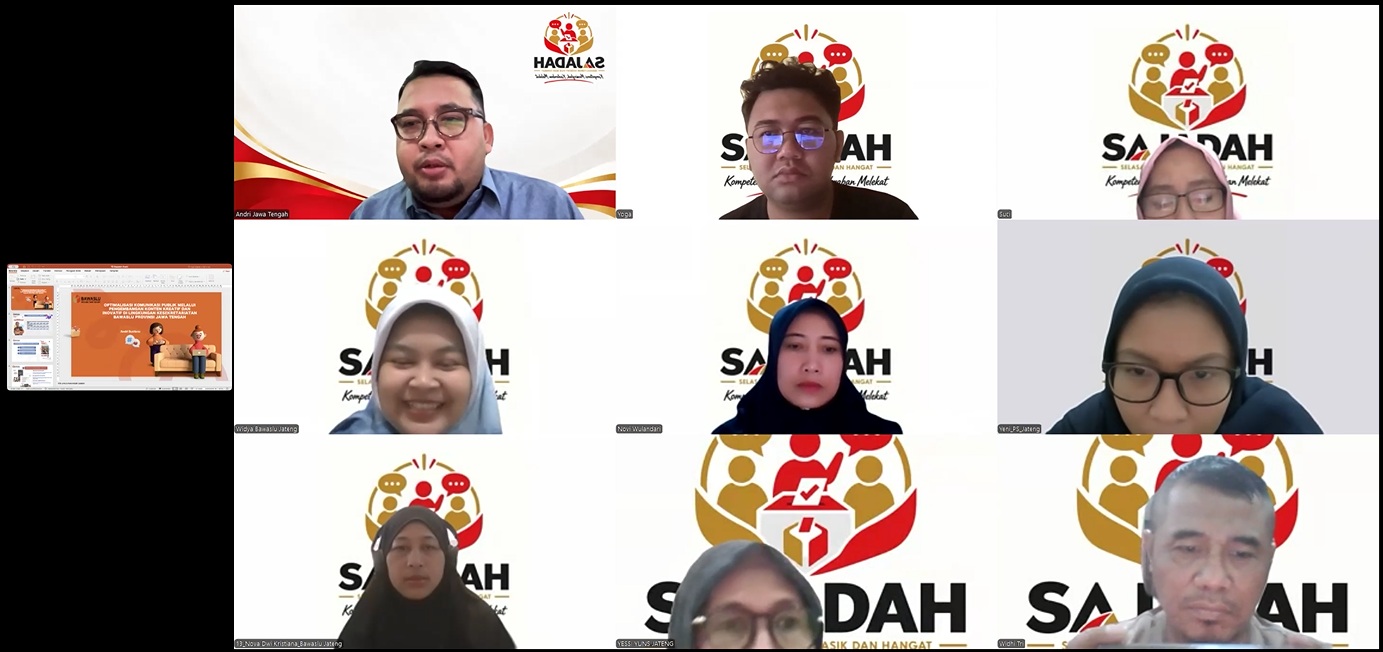 Andri Sutrisno menjadi narasumber dalam kegiatan SAJADAH Volume 10 “Optimalisasi Komunikasi Publik melalui Pengembangan Konten Kreatif dan Inovatif di Lingkungan Sekretariat Bawaslu Provinsi Jawa Tengah.”