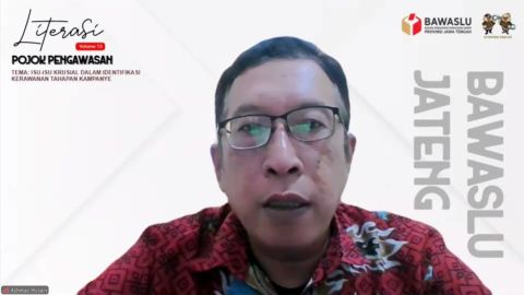 Koordinator Divisi Penanganan Pelanggaran Bawaslu Jawa Tengah, Achmad Husain menjelaskan tentang instrumen penting dalam strategi pencegahan pelanggaran
