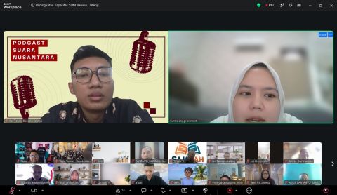 Staf Pengawasan, Ilvi Rizani menyampaikan materi dengan tema “Mengenal Konsep Pencegahan dalam Pengawasan Pemilu melalui Pengalaman Bawaslu Provinsi Jawa Tengah.” pada kegiatan SAJADAH (Selasa Jumat Diskusi Asik dan Hangat) Volume 2.
