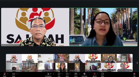 Yuditya Yasmin sebagai narasumber dan suyanto sebagai moderator dalam kegiatan knowledge sharing bertema “Teknik Pengisian Form Pencegahan Online” yang dilaksanakan secara daring melalui Zoom Meeting