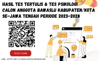 Pengumuman Hasil Tes Tertulis dan Tes Psikologi Bawaslu Kab/Kota se Jateng periode 2023-2028