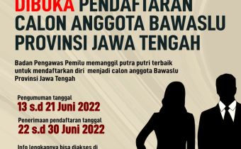 PENGUMUMAN PENDAFTARAN CALON ANGGOTA BAWASLU PROVINSI JAWA TENGAH Tahun 2022