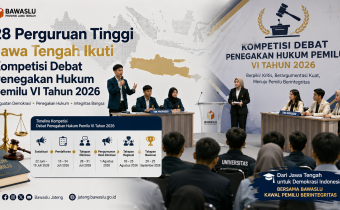 Ilustrasi pelaksanaan Kompetisi Debat Penegakan Hukum Pemilu VI Tahun 2026