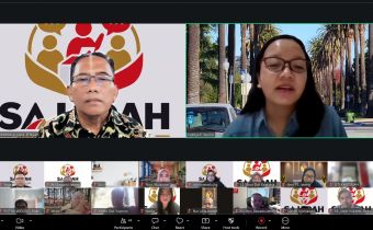Yuditya Yasmin sebagai narasumber dan suyanto sebagai moderator dalam kegiatan knowledge sharing bertema “Teknik Pengisian Form Pencegahan Online” yang dilaksanakan secara daring melalui Zoom Meeting